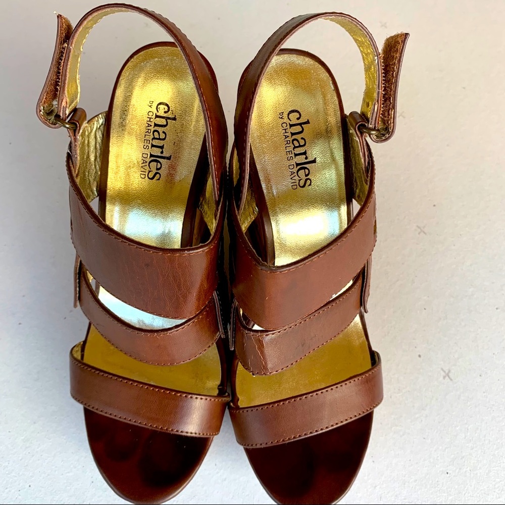 Charles by Charles David brown wedges size 8